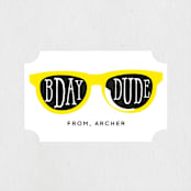 "Birthday Shades" - Children's Birthday Party Stickers in Sunshine by Baumbirdy - Front
