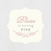 "floral five" - Children's Birthday Party Stickers in Petal by Anastasia Makarova - Front