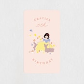 "Disney's Snow White & Forest Friends" - Children's Birthday Party Stickers in Peach by Angela Thompson - In Use