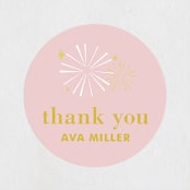 "Sparklers" - Children's Birthday Party Stickers in Glittery Gold by Melanie Severin - Front