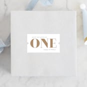 "We Are One" - Children's Birthday Party Stickers in Cloud by Phrosné Barwood - Front