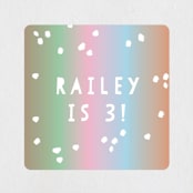 "Scoop" - Children's Birthday Party Stickers in Strawberry by Kanika Mathur - Front