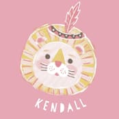"Lion wild one" - Children's Birthday Party Stickers in Strawberry by iamtanya - In Use