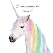 "rainbow unicorn" - Children's Birthday Party Stickers in Peony by Cass Loh - In Use
