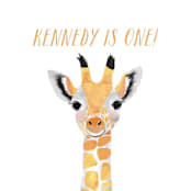 "Baby Animal Giraffe" - Children's Birthday Party Stickers in Marigold by Cass Loh - In Use