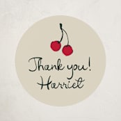 "Cherries" - Children's Birthday Party Stickers in Tomato by Kelly Watkins - Front