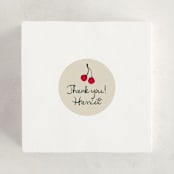 "Cherries" - Children's Birthday Party Stickers in Tomato by Kelly Watkins - In Use
