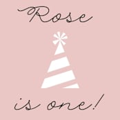 "Party.Time." - Children's Birthday Party Stickers in Pearl by Hudson meet Rose - In Use