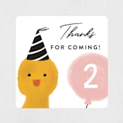 "Duckie Party" - Children's Birthday Party Stickers in Candy by Joanne James - Front
