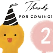 "Duckie Party" - Children's Birthday Party Stickers in Candy by Joanne James - In Use