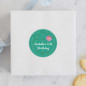 "Fiesta!" - Children's Birthday Party Stickers in Jade by Annie Holmquist - Front