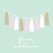 "Gilded Garland" - Children's Birthday Party Stickers in Peppermint by Angela Thompson - In Use