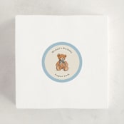 "Antique Teddy Bear" - Children's Birthday Party Stickers in Frost by Becky Nimoy - In Use