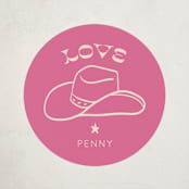 "Cowgirl Sweet Sixteen" - Children's Birthday Party Stickers in Peony by Rachel Cassel - Front