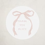 "Fframed Bow" - Children's Birthday Party Stickers in Blush by Baumbirdy - Front