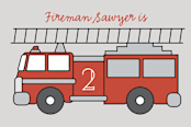 "Fire House Party" - Children's Birthday Party Stickers in Firetruck by Korry Brown - In Use