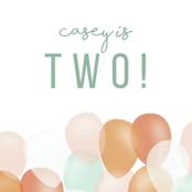"balloons in two" - Children's Birthday Party Stickers in Sky by Angela Garrick - In Use
