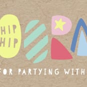 "Colorblock" - Children's Birthday Party Stickers in Kraft by Laura Hankins - In Use