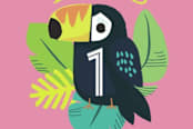 "Jungle Birds" - Children's Birthday Party Stickers in Pixie by Itsy Belle Studio - In Use