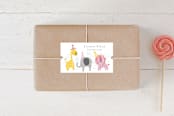 "Jungle Party Animals" - Children's Birthday Party Stickers in Zoo by Sara Berrenson - Front
