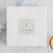 "Geometric Cross" - Children's Birthday Party Stickers in Serene by Pati Cascino - Front