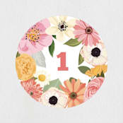 "Flower Crown Party" - Children's Birthday Party Stickers in Papaya by Susan Moyal - Front