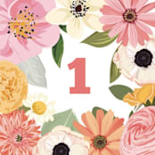 "Flower Crown Party" - Children's Birthday Party Stickers in Papaya by Susan Moyal - In Use