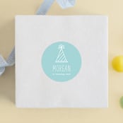 "Celebration Stack" - Children's Birthday Party Stickers in Sky by Sarah Brown - Front