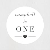 "Lovely" - Children's Birthday Party Stickers in Pebble by Kasia Labocki - Front