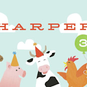"farm animal friends" - Children's Birthday Party Stickers in Robin’s Egg by Jennifer Wick - In Use