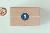 "Little Bow Tie" - Children's Birthday Party Stickers in Navy by Jessie Steury - Front
