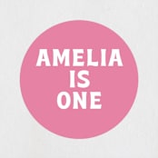 "The Big One" - Children's Birthday Party Stickers in Rose by Baumbirdy - In Use
