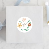 "Blooms" - Children's Birthday Party Stickers in Peach by Phrosné Barwood - Front