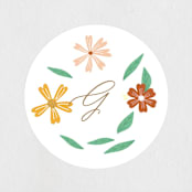 "Blooms" - Children's Birthday Party Stickers in Peach by Phrosné Barwood - In Use