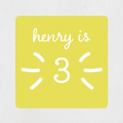 "One Two Three" - Children's Birthday Party Stickers in Carnival by Susan Brown - Front
