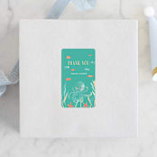"Birthday Fishes" - Children's Birthday Party Stickers in Caribbean Coral by Hallie Fischer - Front