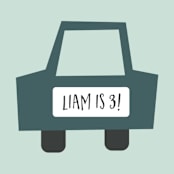 "Shiny Cars" - Children's Birthday Party Stickers in Aqua by Amy Payne - In Use