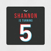 "Anaglyph 3D" - Children's Birthday Party Stickers in Obsidian by Felix Grapes - Front