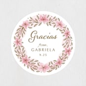 "Quinceañera Party Dress" - Children's Birthday Party Stickers in Rosado by Paper Sun Studio - In Use