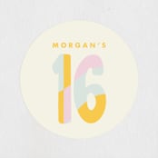 "Sweet Type" - Children's Birthday Party Stickers in Vanilla by Baumbirdy - In Use