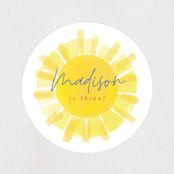 "Little Sunshine" - Children's Birthday Party Stickers in Marshmallow by Rebecca Durflinger - In Use
