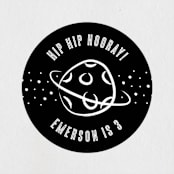 "Cosmic Doodles" - Children's Birthday Party Stickers in Ivory by Lehan Veenker - Front
