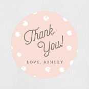 "Dotted One" - Children's Birthday Party Stickers in Blush by Jennifer Wick - Front