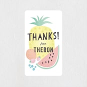 "Tutti Frutti" - Children's Birthday Party Stickers in Pineapple by Karidy Walker - Front
