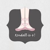 "Ballet Toes" - Children's Birthday Party Stickers in Mist by peetie design - Front