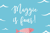 "Darling Mermaid" - Children's Birthday Party Stickers in Bubblegum by Oscar and Emma - Karly Depew - In Use