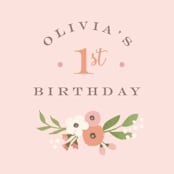 "Freshly cut flowers" - Children's Birthday Party Stickers in Carnation by Jennifer Wick - In Use