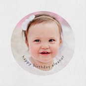 "One" - Children's Birthday Party Stickers in Sunshine by Lori Wemple - In Use