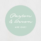 "Twin Joy" - Children's Birthday Party Stickers in Seaglass by Erica Krystek - Front