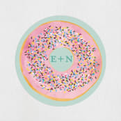 "Everyone Loves Donuts" - Children's Birthday Party Stickers in Neptune by Kerry Doyle - Front